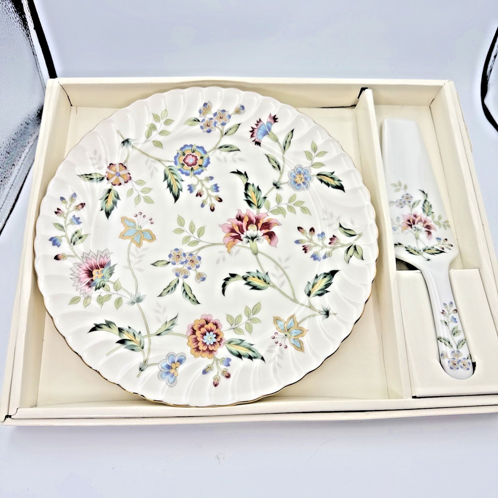 Vintage‎ BUCKINGHAM Floral Round Cake Plate And Server Andrea By Sadek Japan